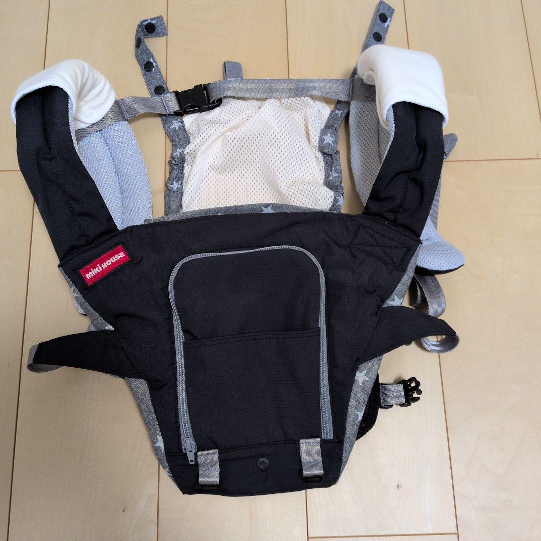 ことぶきさん専用　抱っこ紐　　ヒップシート付き　ミキハウス✕ポグネー　ブラック