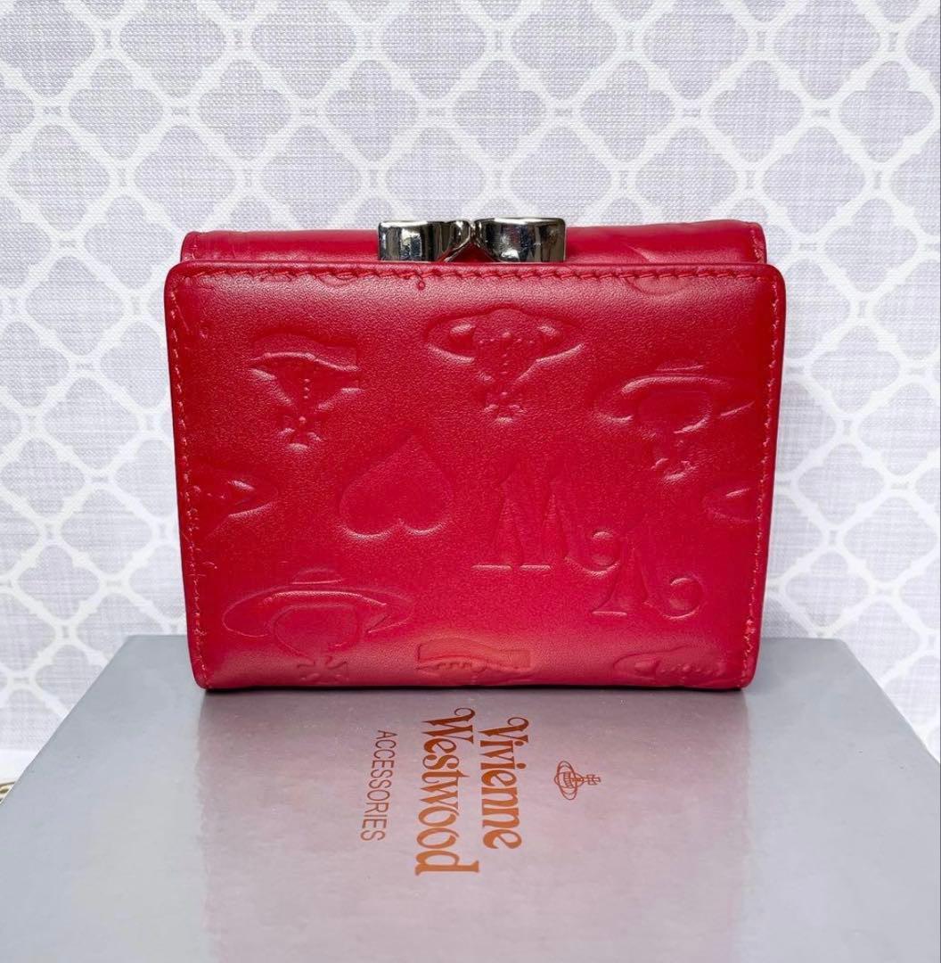 【内柄も素敵☆】Vivienne Westwood 三折財布 マット 赤