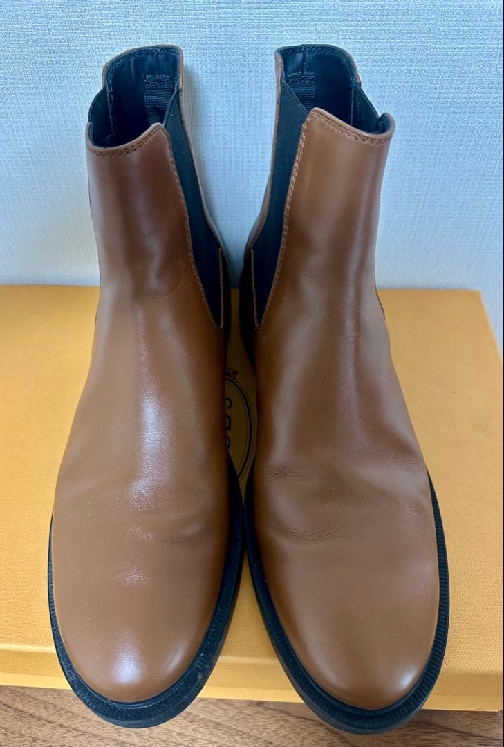 【美品/TOD’S】レザーチェルシーブーツ ブラウン 371/2（24.5cm）