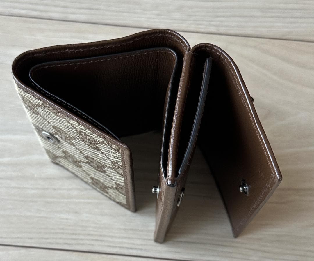 グッチ×バレンシアガ コラボ　三つ折り財布　GG柄　キャンバス　箱付き