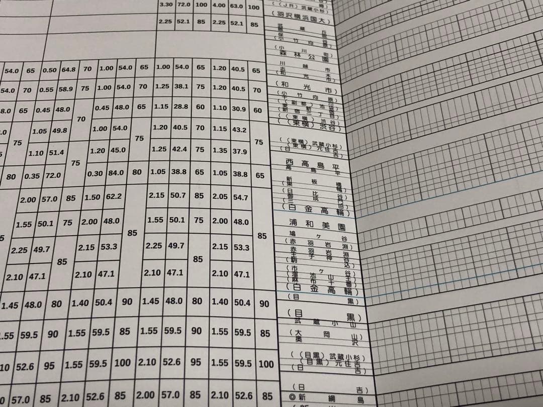 相模鉄道(相鉄)列車運行図表・ダイヤグラム　2024年3月改正 大型タイプ