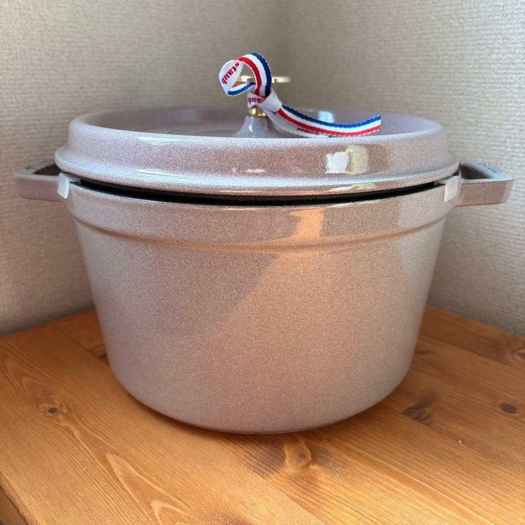 【早い者勝ち】新品　STAUB グランドココット　24cm シフォンローズ　深鍋