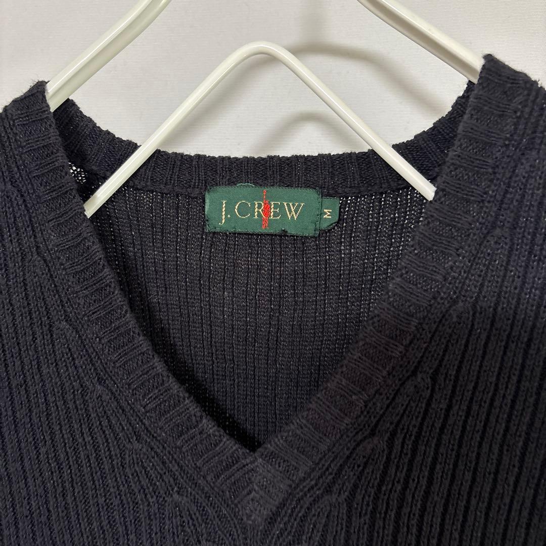 90s 巨人タグ J.CREW ジェイクルー ニットベスト コットン×リネン