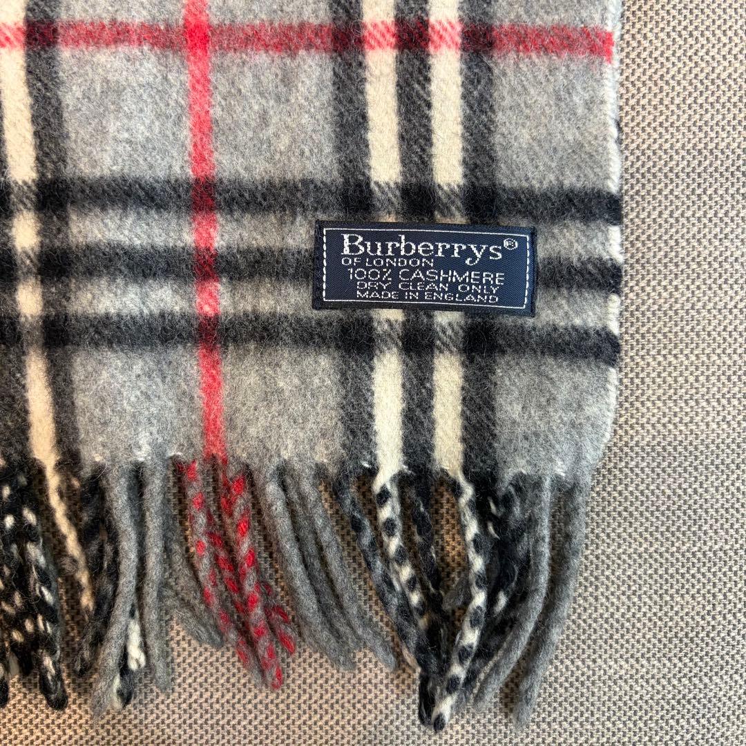 送料込☆Burberrys カシミヤマフラー グレー
