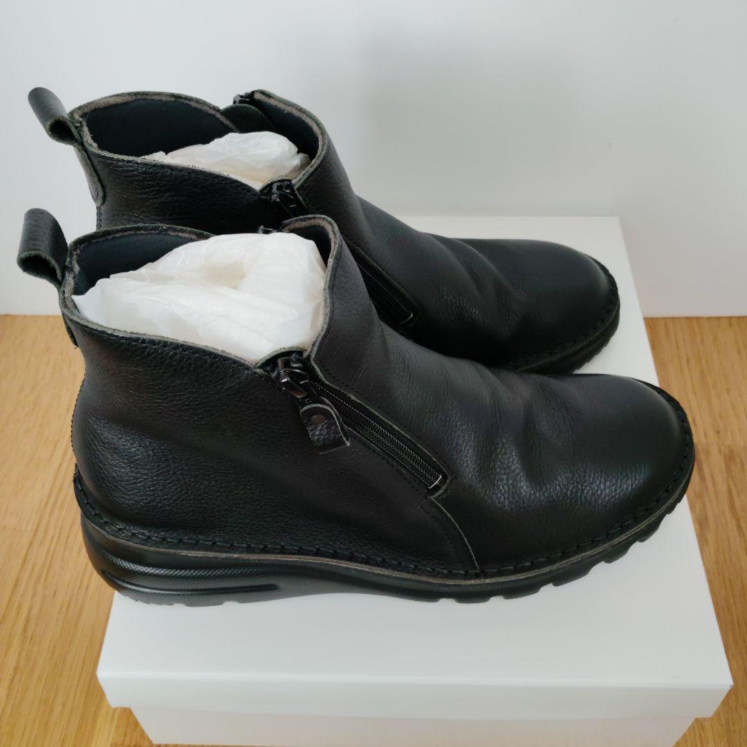 JSHaertlavelブラックレザー ジッパーブーツ