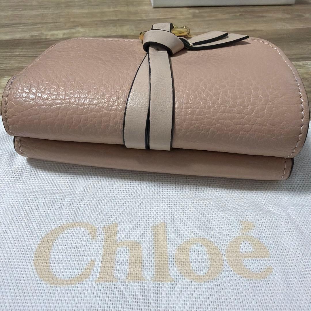クロエ Chloé ピンクベージュ 三つ折り財布