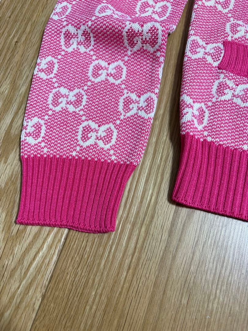 GUCCI ピンク　カーディガン　ピンク　XS 未使用　イタリア製