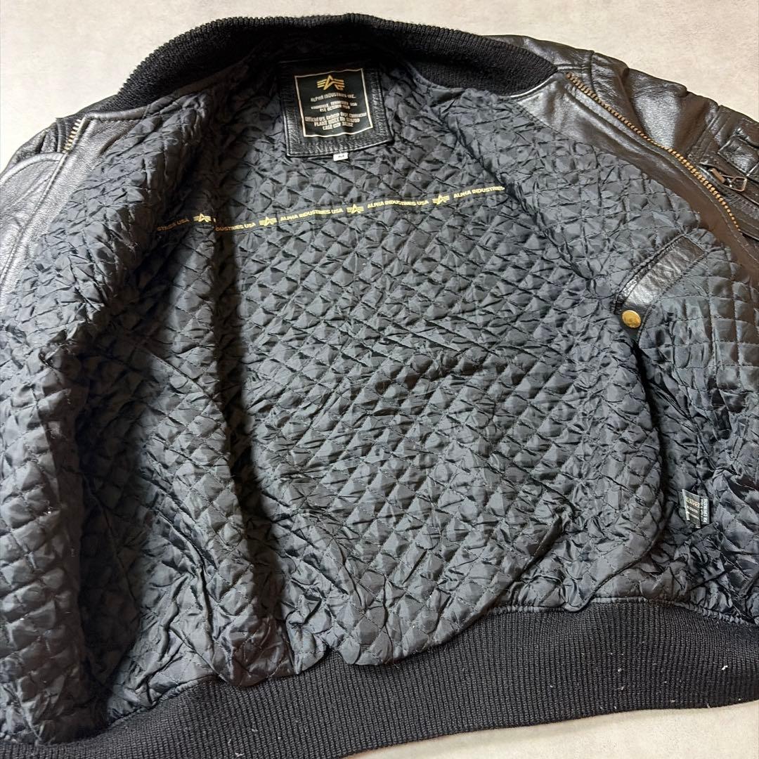 90s-00s ALPHA INDUSTRIES MA-1 レザージャケット