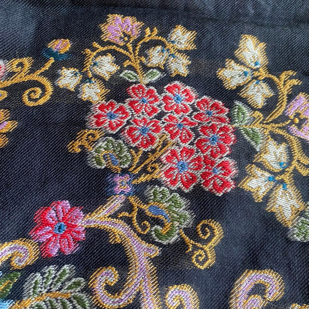 ETRO エトロ 刺繍入り 大判 ストール 花モチーフ イタリア製