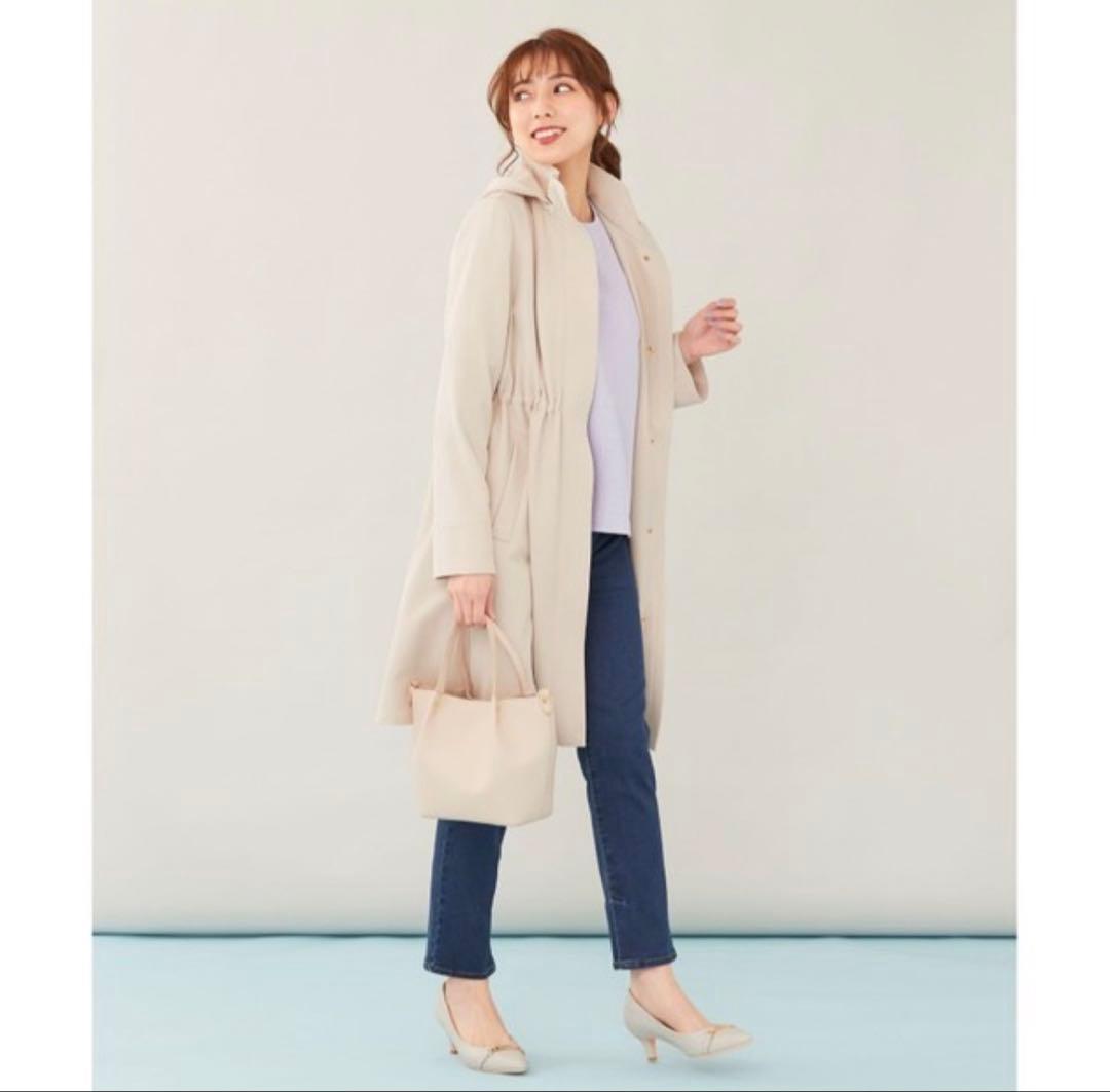 any sis エニィスィス 2WAY フーデットロング アウター アイボリー