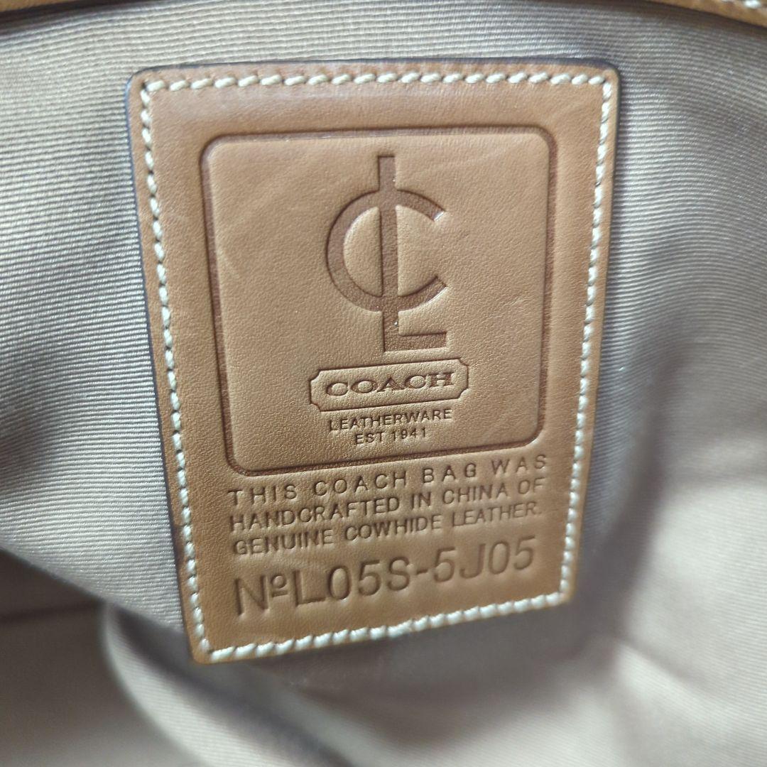 COACH ブラウン レザー ボストンバッグ