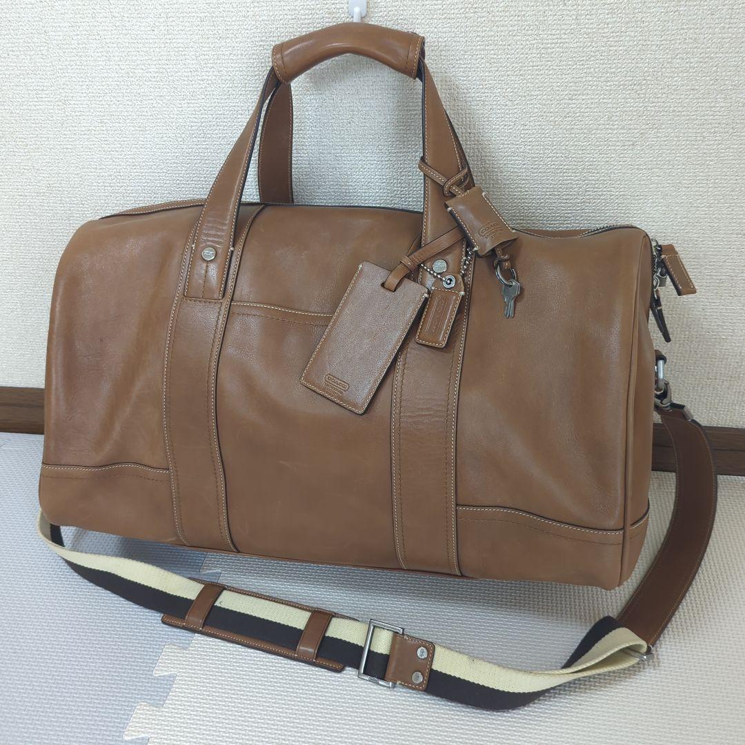 COACH ブラウン レザー ボストンバッグ