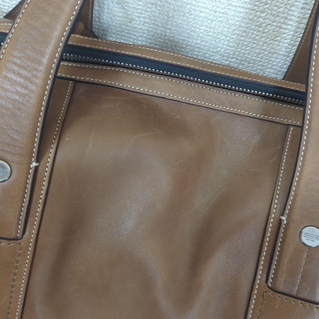 COACH ブラウン レザー ボストンバッグ