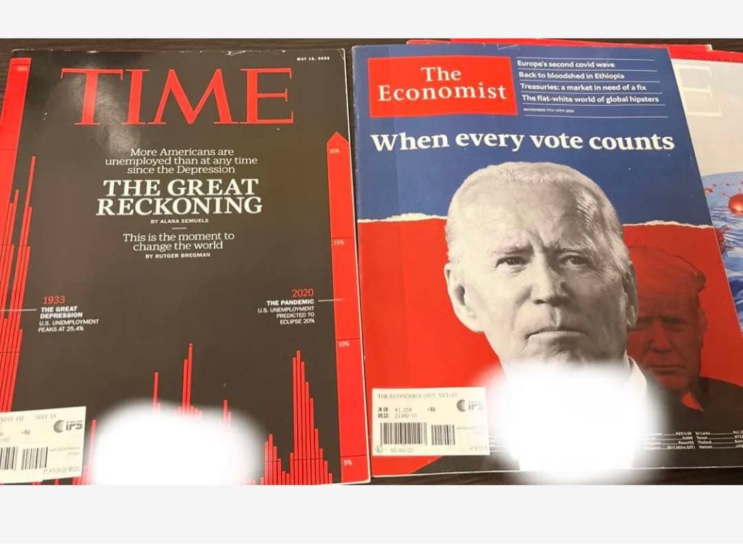 【初版・希少・雑誌】（洋）ザ・エコノミスト・TIME 4冊まとめ