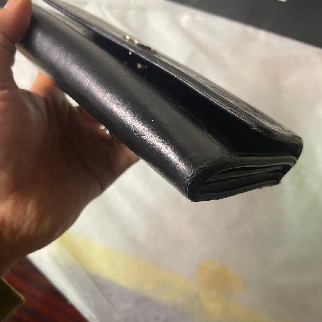CHANEL カメリア レザー 二つ折り 長財布 シール有