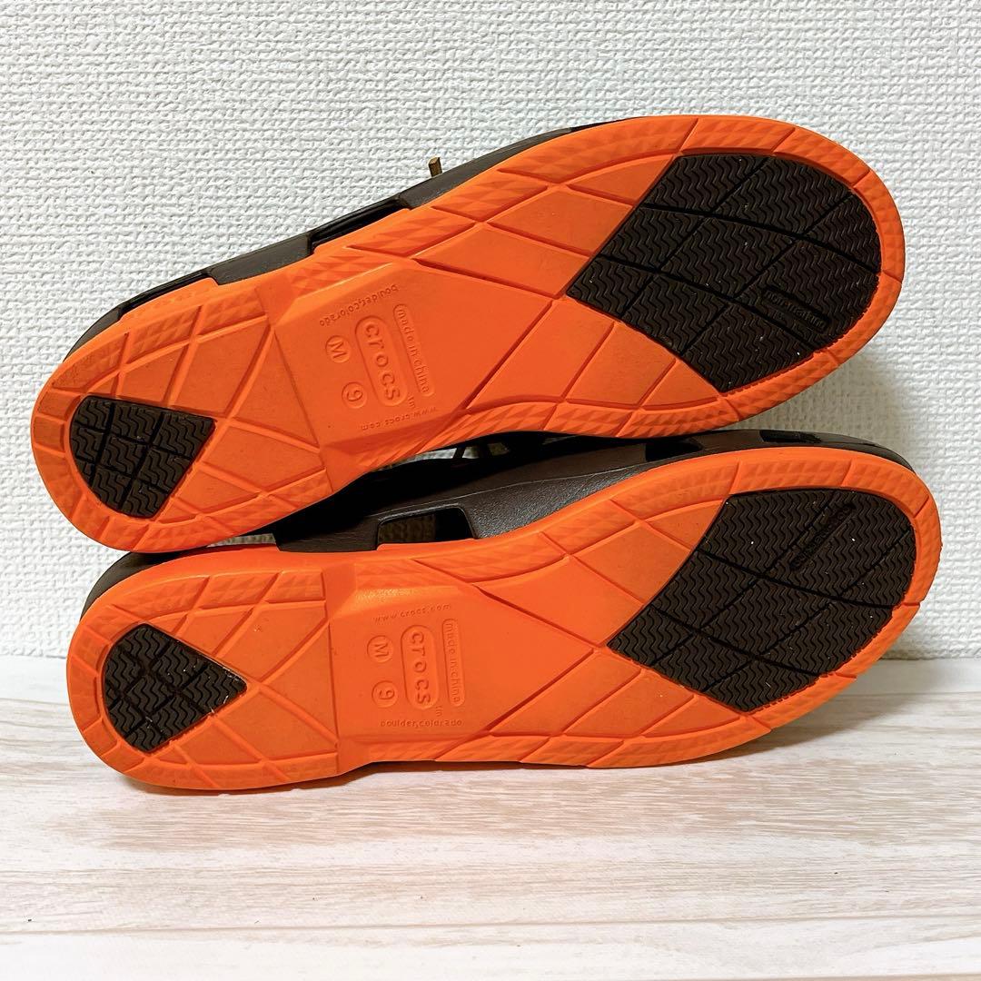 美品　クロックス　デッキシューズ レースアップ ラバー バイカラー　M9(28)