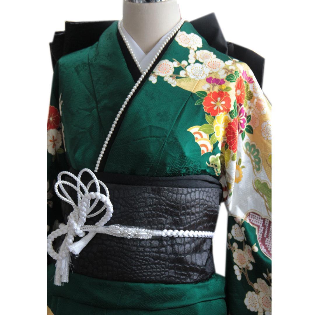 シ*ー様 振袖単体◆処分 特価品 171.5cm深緑トールサイズ 成人式前撮り