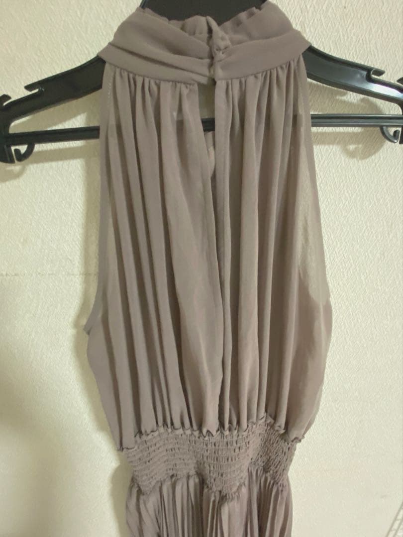 ワンピース Pleated Chiffon Ribbon Midi Dress