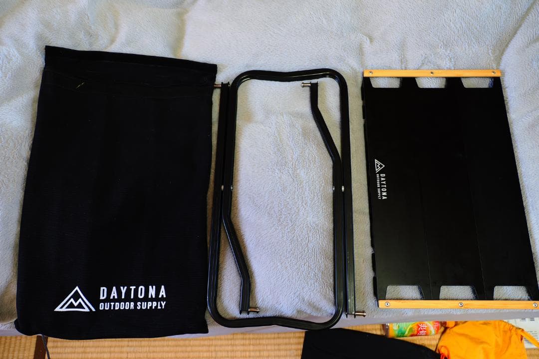 デイトナ Daytona フラットアルミテーブル黒＆収納袋
