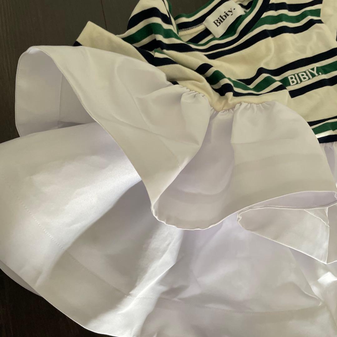 Bibiy. ストライプフリルTシャツ