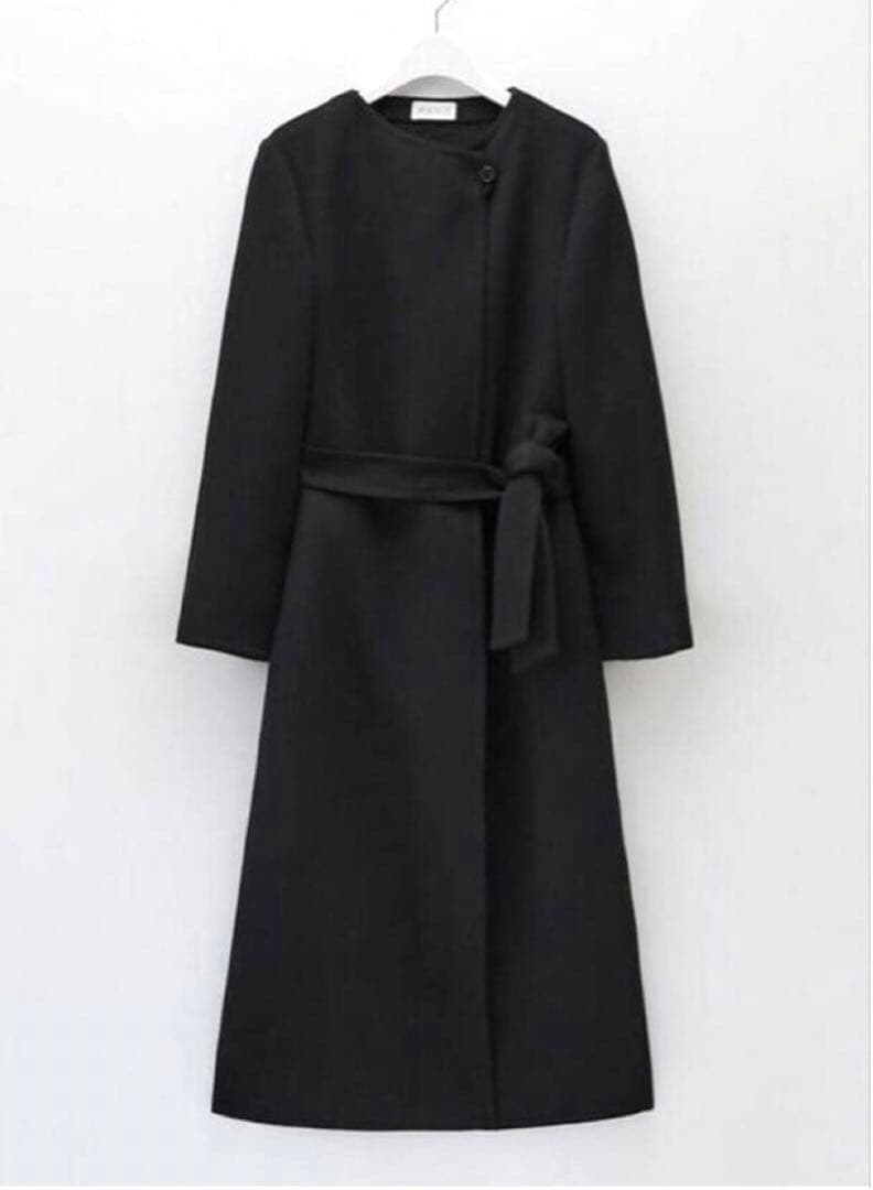 happiness様✨PLSTプラステ リバーコートベルテッド2WAY ロング黒