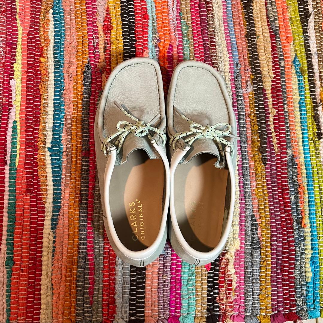 【美品】【CLARKS クラークス】【箱•紐付き】ワラビー　パステル緑