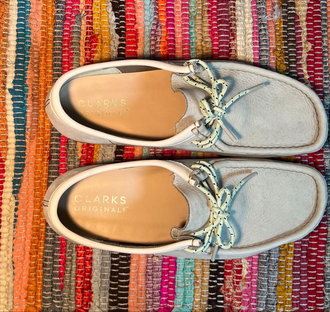 【美品】【CLARKS クラークス】【箱•紐付き】ワラビー　パステル緑