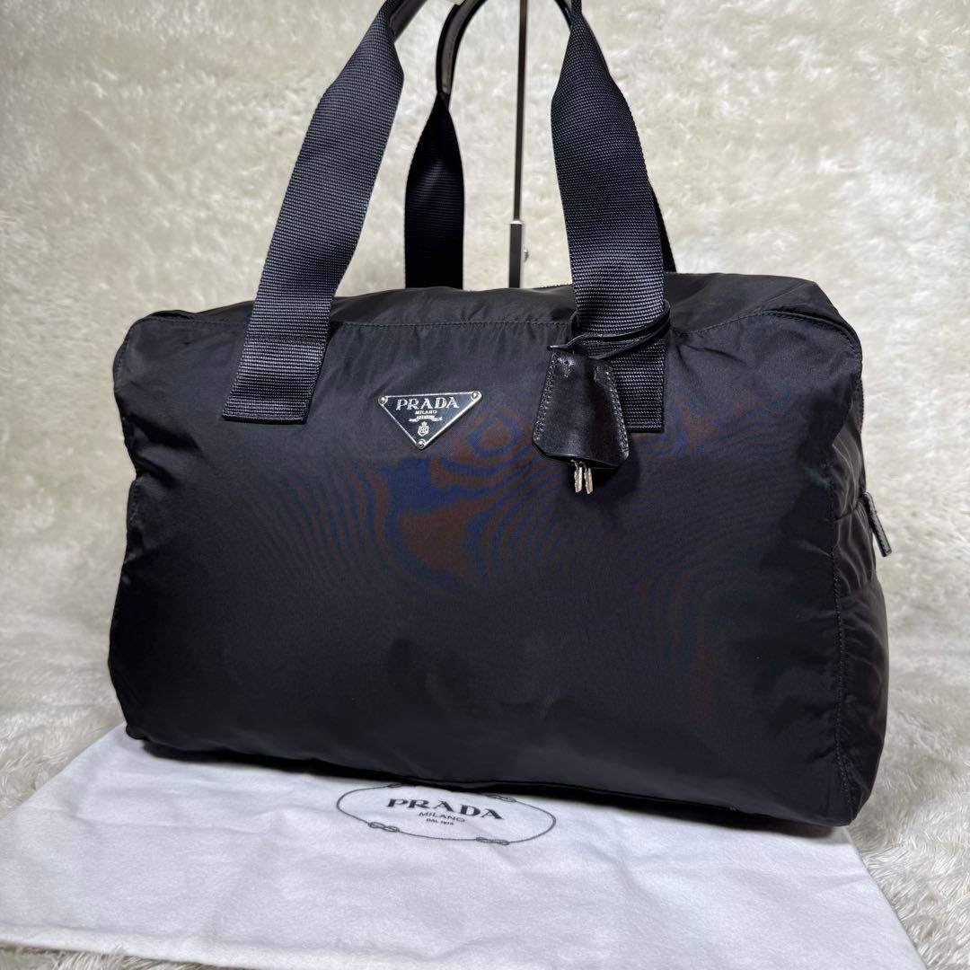 PRADAプラダ 三角ロゴ ミニボストン ハンドバッグ トラベルバッグ 黒