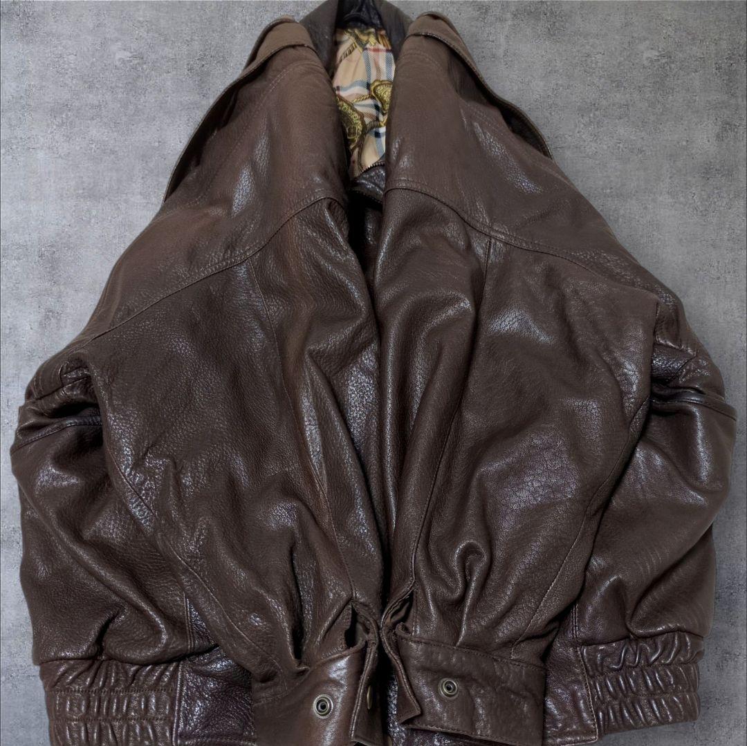 希少✨スカーフ柄 vintage A-2 レザー フライトジャケット XL