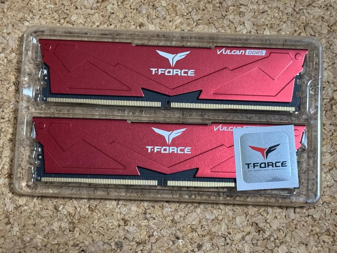【中古】T-FORCE DDR5 32GB (2x16GB) 6400MHz