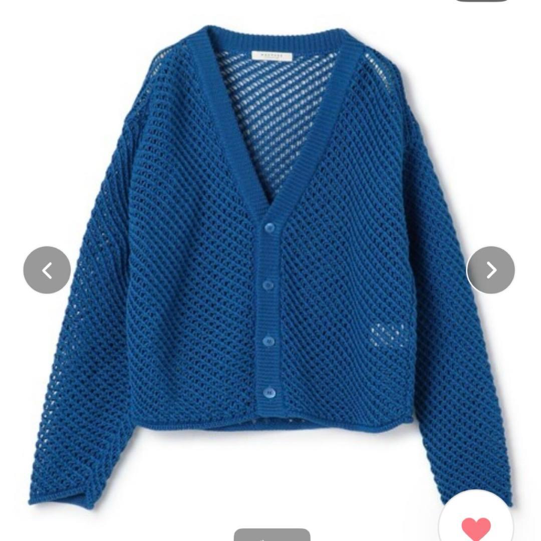 新品未使用　MACPHEE メッシュコットン Vネックカーディガン