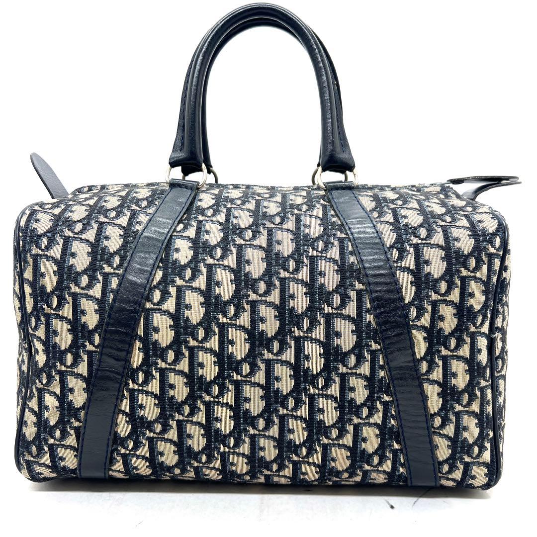 【極美品】Dior ミニボストンバッグ トロッター キャンバス レザー
