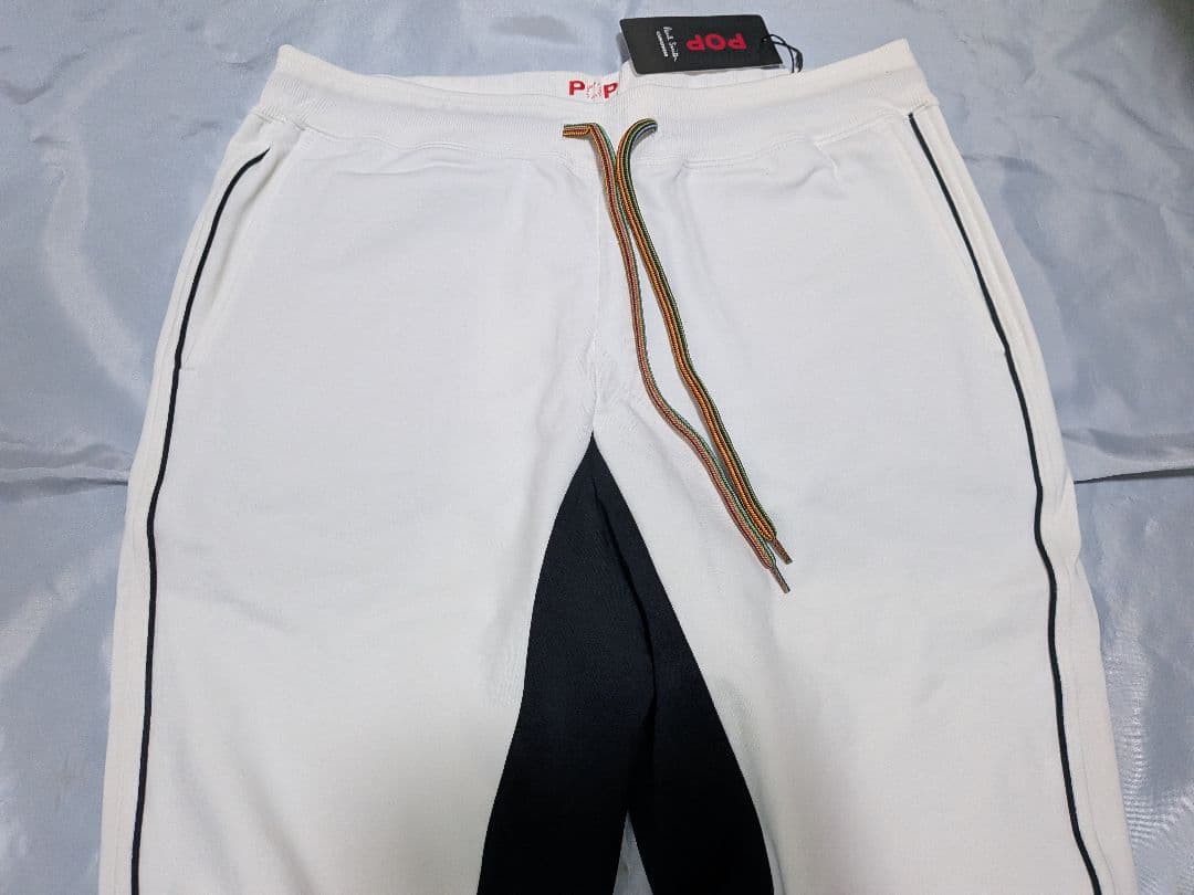 【新品SALE】Paul Smith ポールスミス　ロングパンツバイカラー　白Ｌ