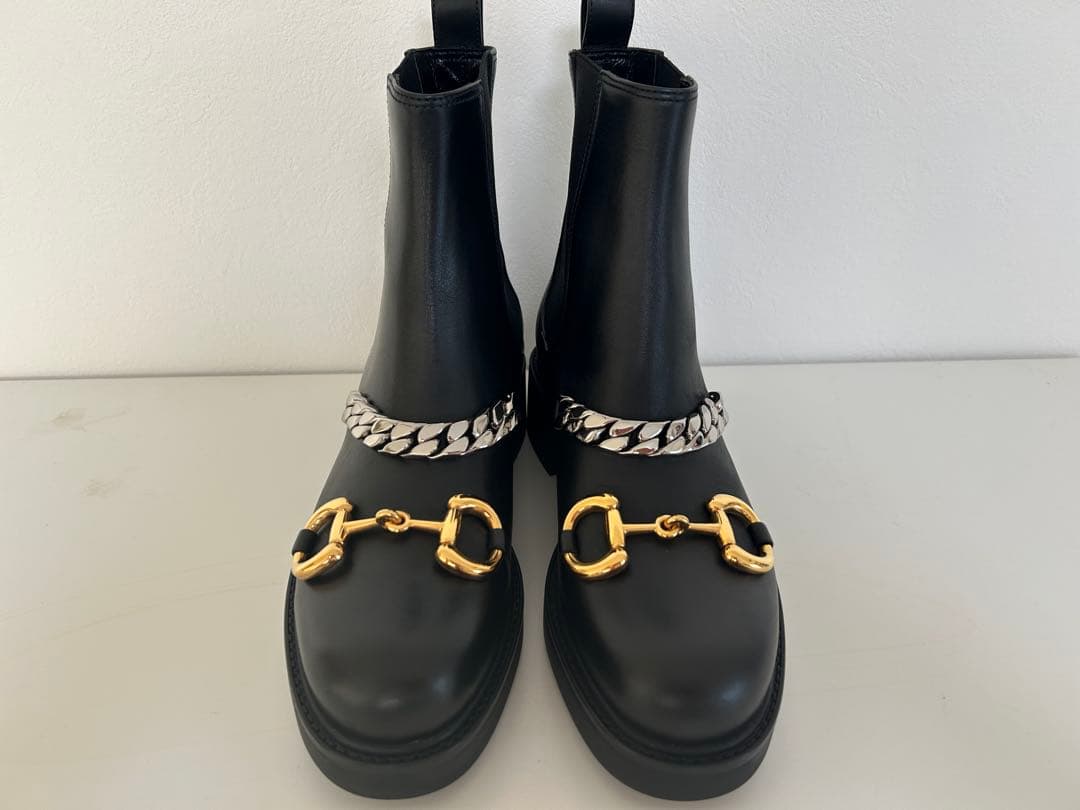 新品✨GUCCI ブラック サイドゴアブーツ　24.0cm