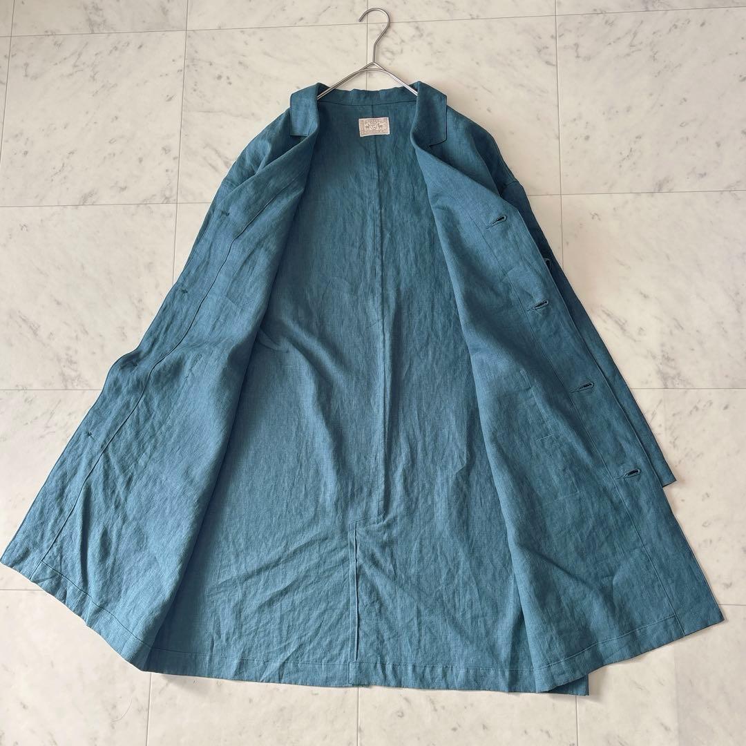 美品 中川政七商店 リネン 100% ワークコート ゆったり 限定色 ナチュラル