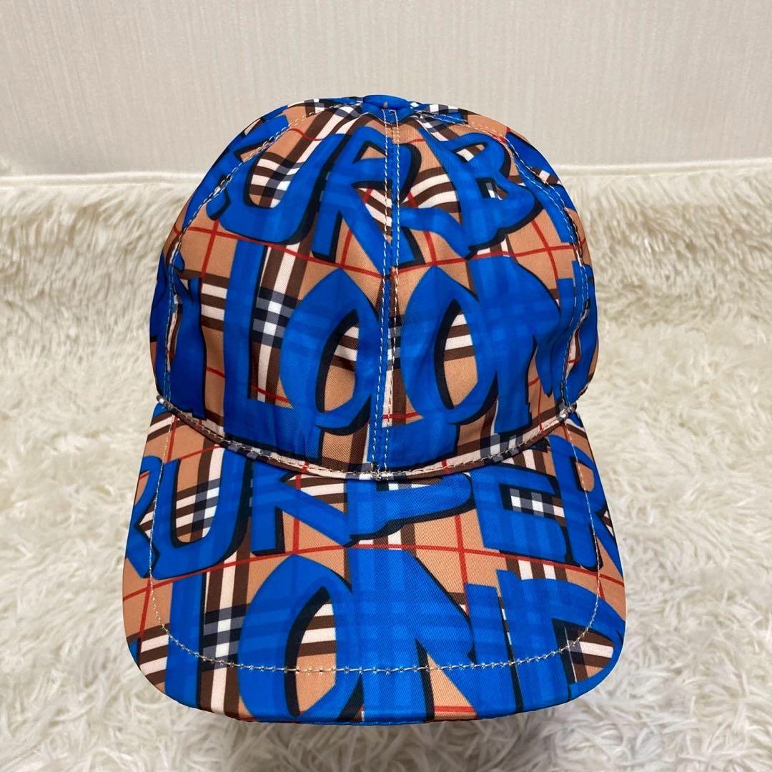 BURBERRY London ベースボールキャプ ブラウン ブルー M L