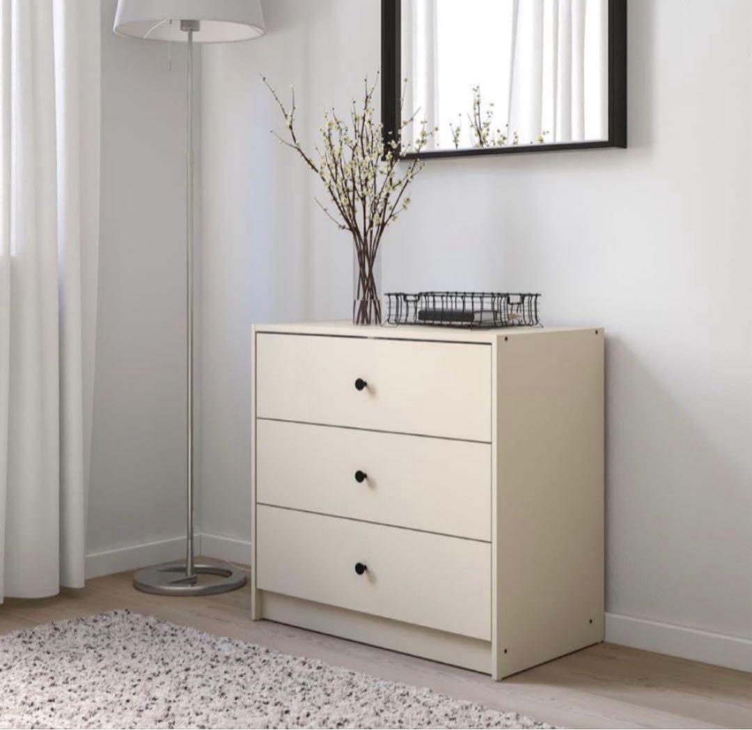 【新品未使用、未組み立て】IKEA GURSKEN グルースケン　3段チェスト