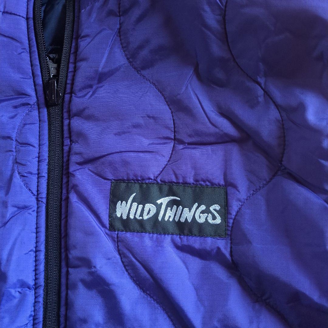 ワイルドシングス　WILD THINGS フード付ベスト 紺✕紫　S　古着