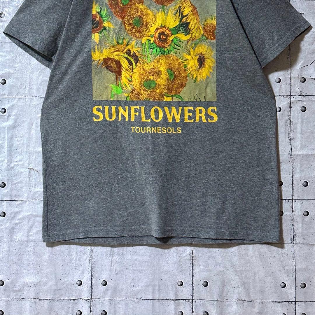 古着 90s Tシャツ ひまわり サンフラワー L ヴィンテージ アート 激レア