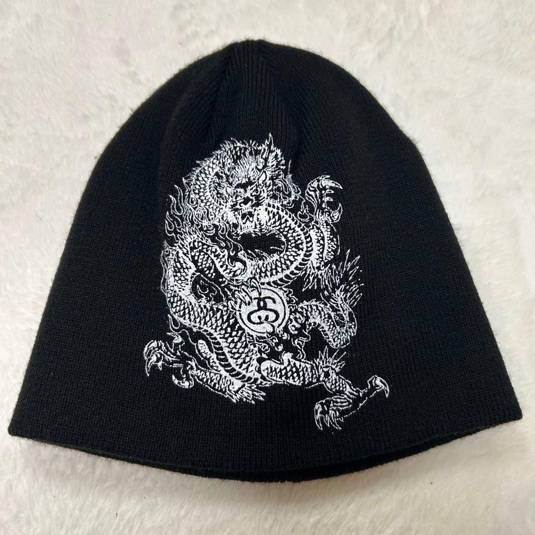 stussy 黒ビーニー