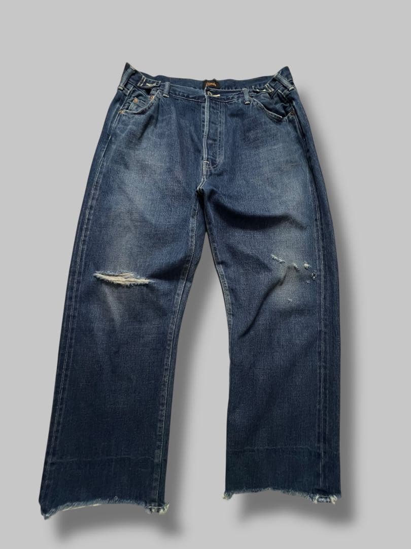 chimala ADJUSTABLE WIDE TAPERED ダメージ デニム