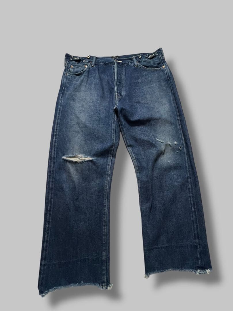 chimala ADJUSTABLE WIDE TAPERED ダメージ デニム