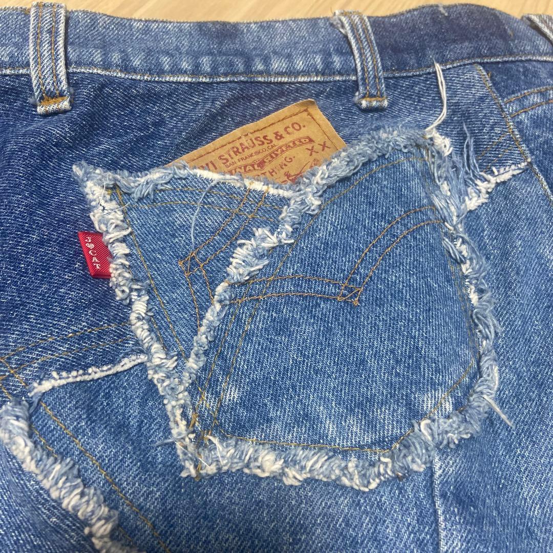 Levi's JUNGLE CAT パッチワークデニムロングスカート リメイク