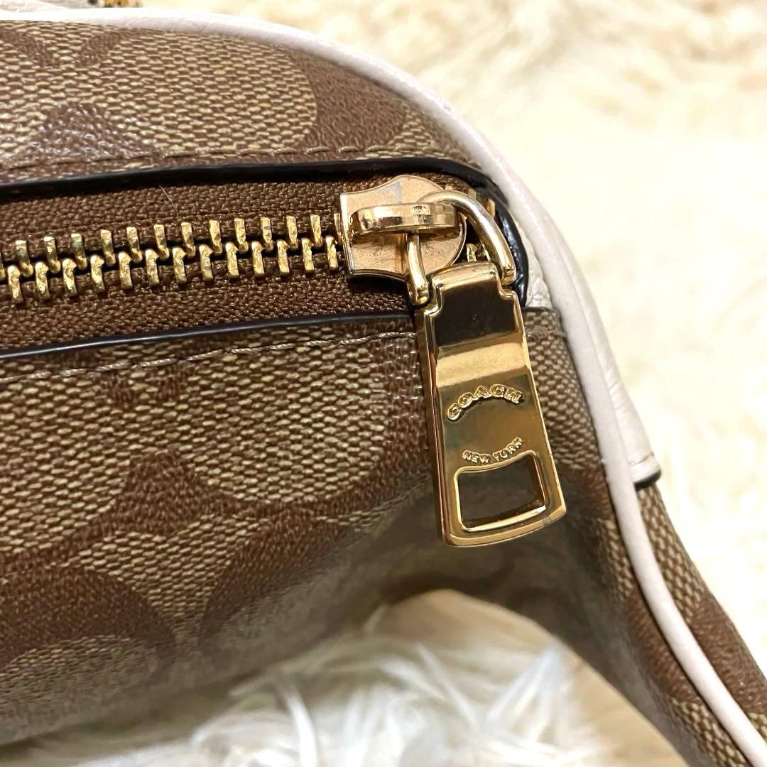 COACH＊ ウエストバッグ レザー シグネチャーアイボリー