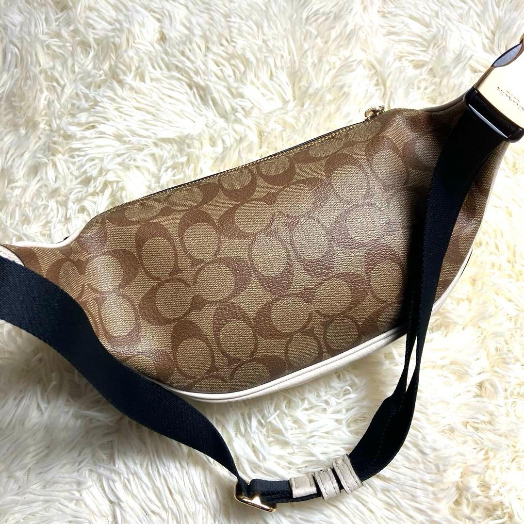 COACH＊ ウエストバッグ レザー シグネチャーアイボリー