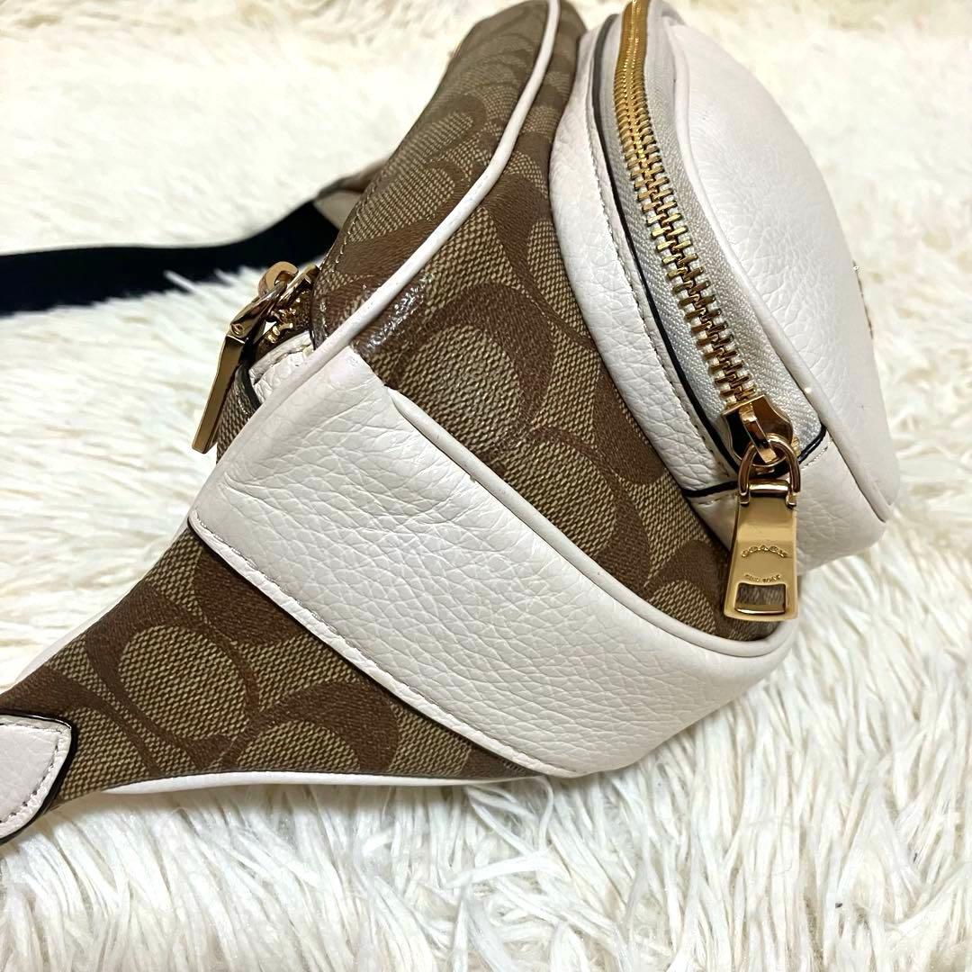 COACH＊ ウエストバッグ レザー シグネチャーアイボリー