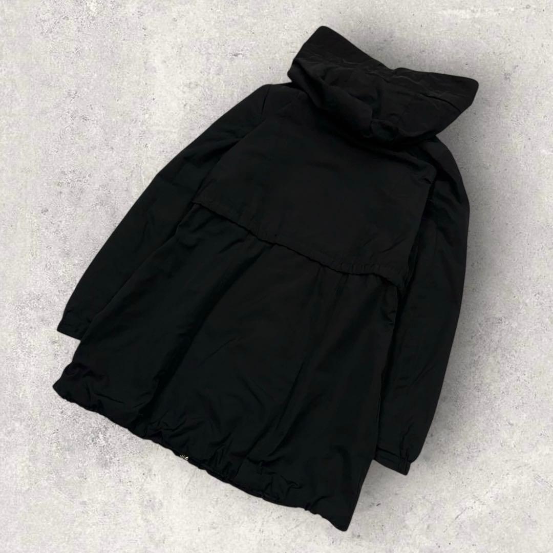 12049【美品・QR鑑定済】モンクレール　Aライン　スプリングコート　黒