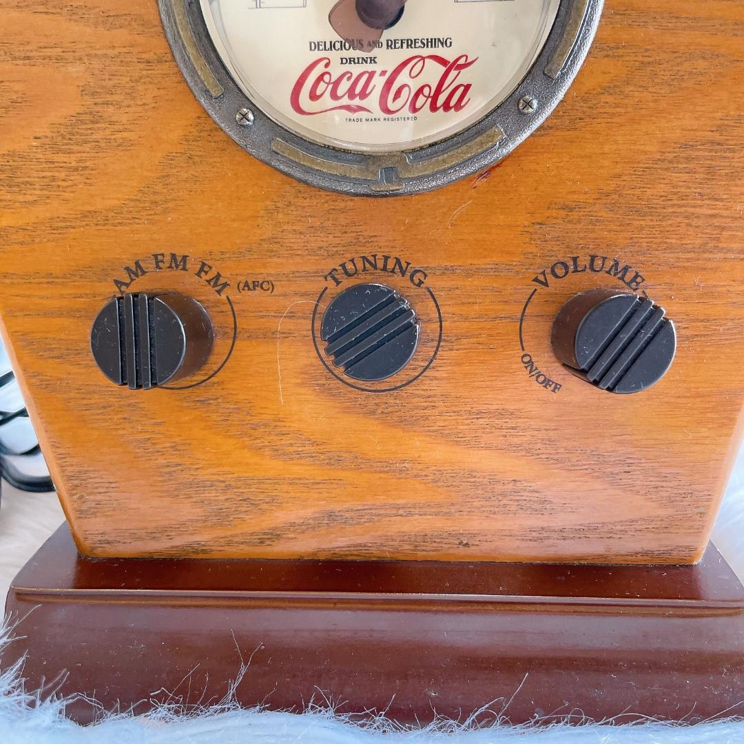 コカコーラ　AM FM ラジオ　木製　ウッド　昭和レトロ　アンティーク 通電OK