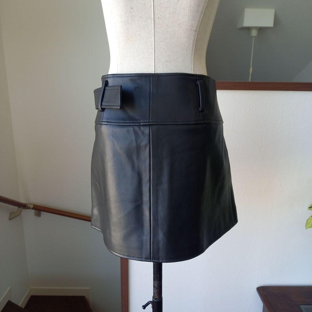 Theory luxe ブラック プリーツスロックスカート革スカート
