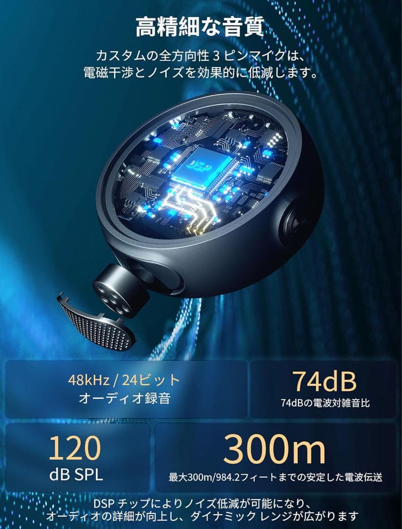 SmallRig「S60」小型ワイヤレスラベリアマイク